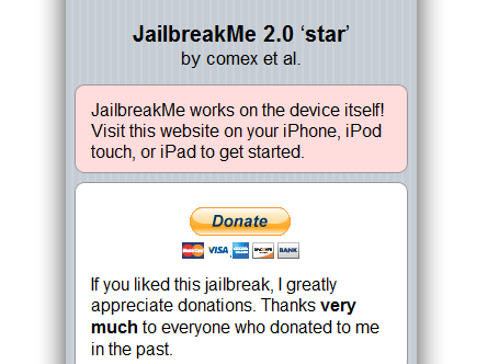 JailbreakMe: Web-based Jailbreak for iPhone
