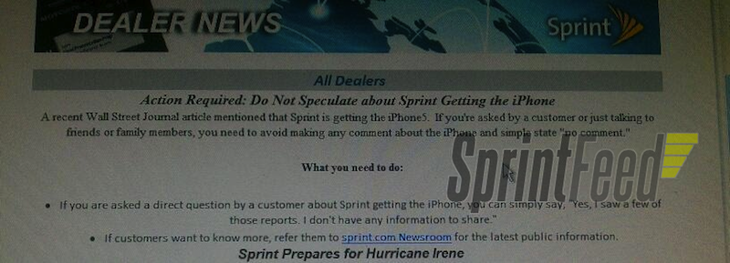 Sprint Encourages Employees To Stay Mum On iPhone 5
