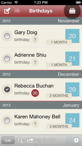 7 Quality Birthday Calendars for iPhone