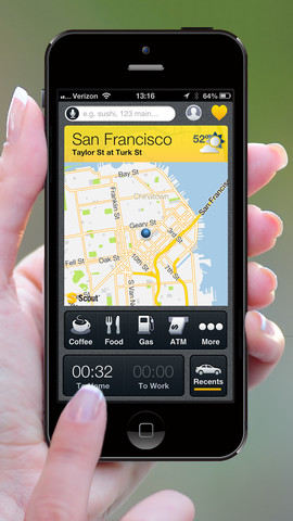 Beautiful iOS 7 Concept, Scout Personalized iPhone GPS App