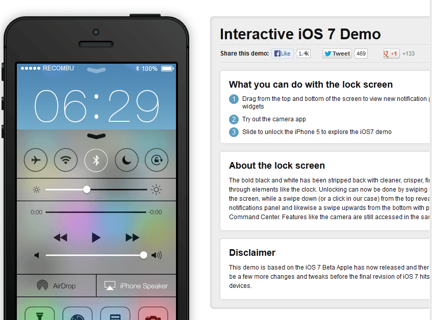 iOS 7 Running on iPad, Try iOS 7 Demo Today