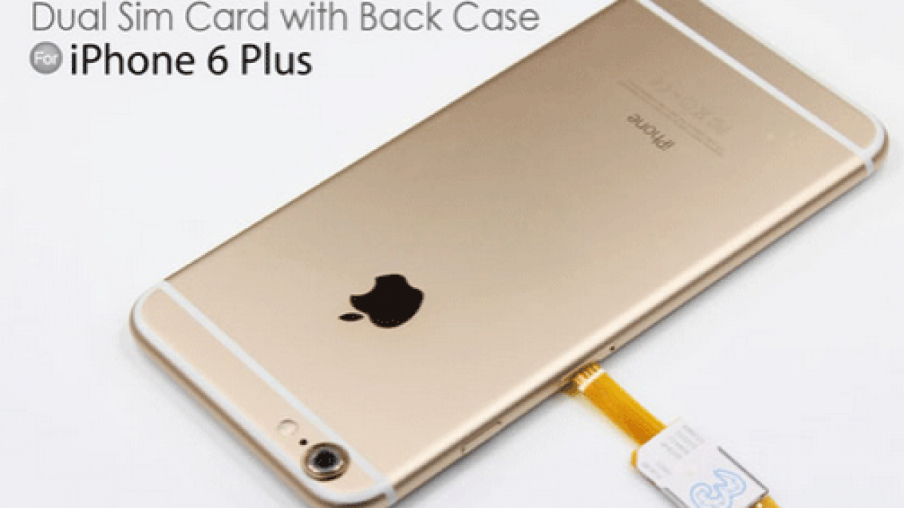 Dual Sim Card Adapter With Back Case For Iphone 6 Plus