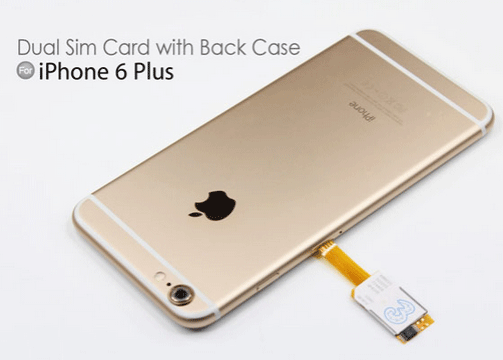 Dual Sim Card Adapter With Back Case For Iphone 6 Plus