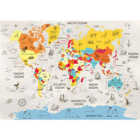 6 8 Included Augmented Reality Education App 7 12 11 Medium 9 STEM Toy Learning for Boys and Girls Aged 5 Interactive Laminated World Map for Kids Geography and Nations 10