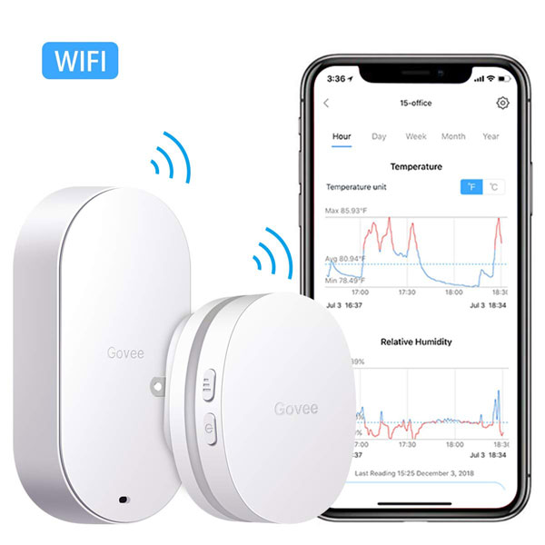Govee Wireless WiFi Temperature Hygrometers Humidity Monitor For IPhone/Android 