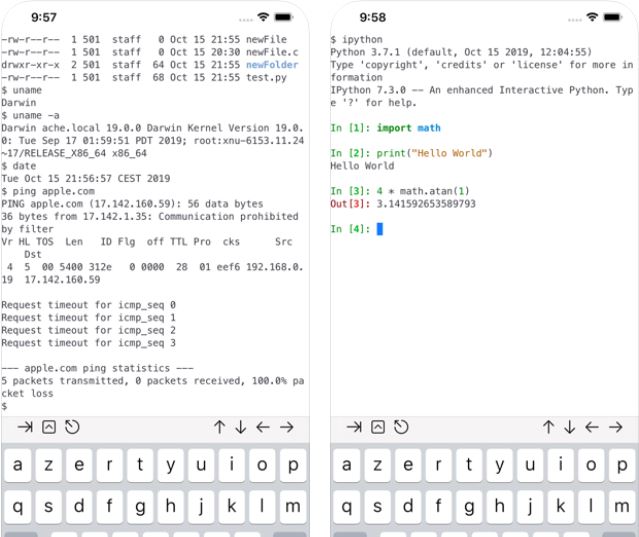 A Shell Terminal Emulator For Iphone Lets You Run Unix Commands