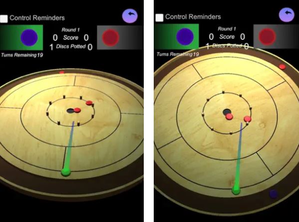 Virtual Crokinole iPhone Game with 3D Graphics
